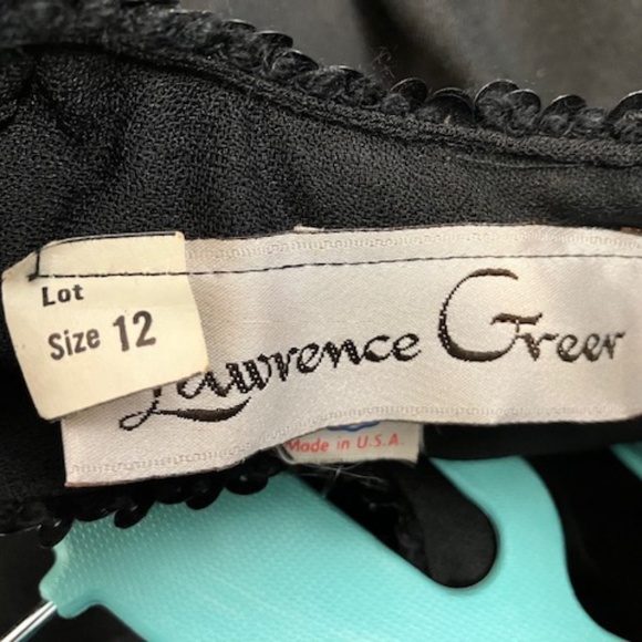 Vintage 1970's Lawrence Greer Shift Dress Black Polyester Sequin Cocktail Party - Picture 5 of 6